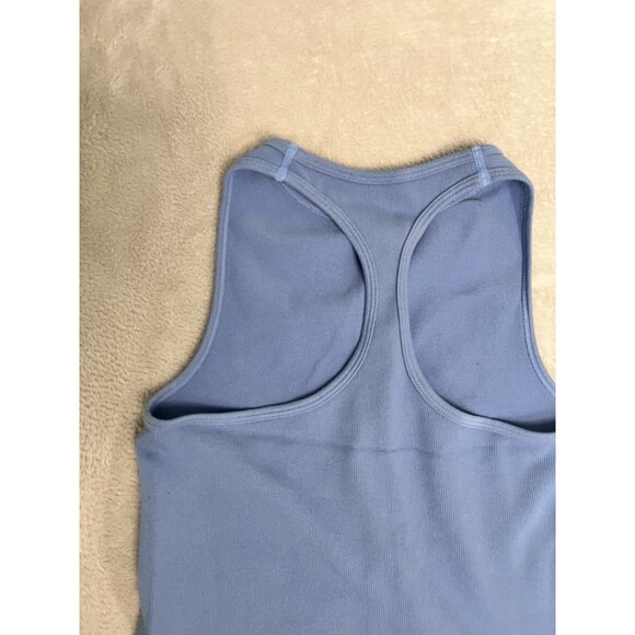 Intimately Free People Blue Ribbed Tank Crop Sleeveless Fitted Racerback XS/S - Picture 6 of 7